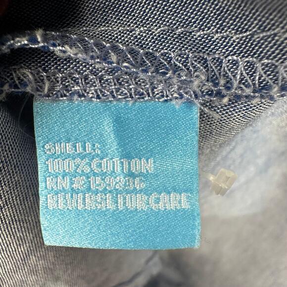 J. McLaughlin Hensely Blouse Top Chambray Blue Button Up Preppy Women's XS - Picture 7 of 9